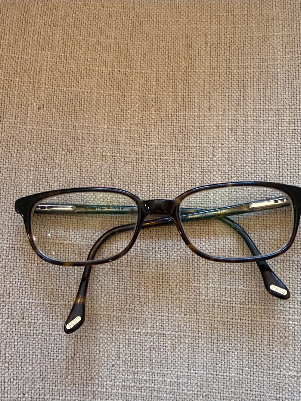 Ralph Lauren Polo Brown Tortoise Eyeglass frames Temple Arm